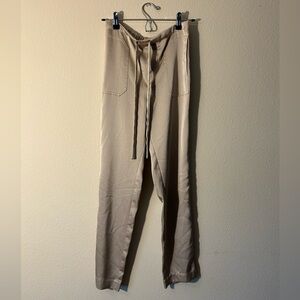 Beige satin formal pants